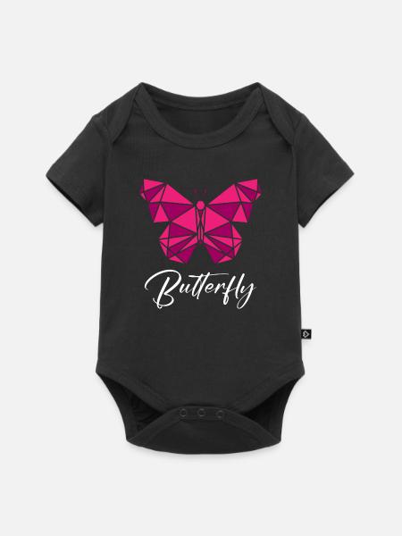 Butterfly Geometric - Baby Premium Kurzarmbody - Schwarz