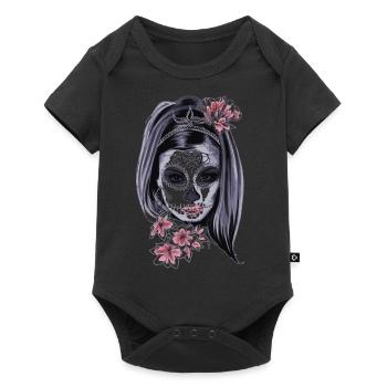 Femme avec un masque - Body à manches courtes Premium Bébé - noir - Devant