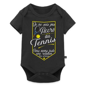 Accro tennis t-shirt cadeau - Body à manches courtes Premium Bébé - noir - Devant