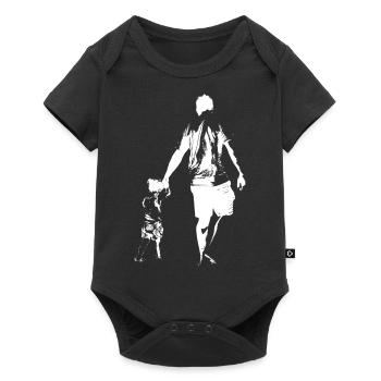Dad and daughter kid love LIebe child dad - Baby Premium short-sleeve bodysuit - black - Front