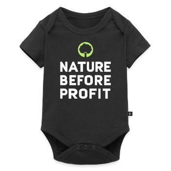 Nature Before Profit | Forest trees nature love of nature - Baby Premium short-sleeve bodysuit - black - Front