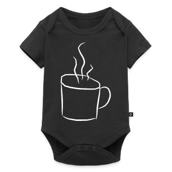 Kaffee Tasse Geschenkidee weiss - Baby Premium Kurzarmbody - Schwarz - Vorne
