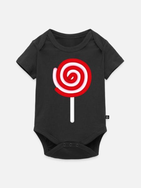 Smiley Lollipop - Baby Premium Kurzarmbody - Schwarz