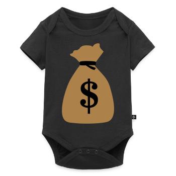 bag of money, argent - Body à manches courtes Premium Bébé - noir - Devant
