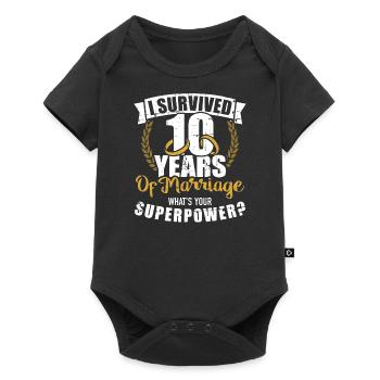 10th wedding anniversary - Baby Premium short-sleeve bodysuit - black - Front