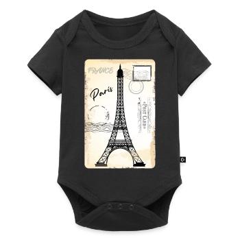 carte postale vintage de Paris - Body à manches courtes Premium Bébé - noir - Devant