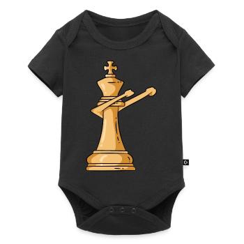 Cadeau drôle de joueur d'échecs tamponnant le roi de pièce d'échecs - Body à manches courtes Premium Bébé - noir - Devant