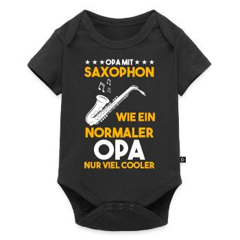 Saxophonist Opa Saxophon Saxophonspieler - Baby Premium Kurzarmbody - Schwarz - Vorne