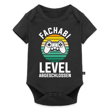 Fachabitur Level Abgeschlossen Gamer Zocker Gymnas - Baby Premium Kurzarmbody - Schwarz - Vorne