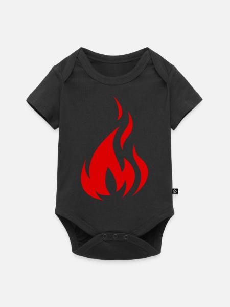 Flame Red - Baby Premium Kurzarmbody - Schwarz