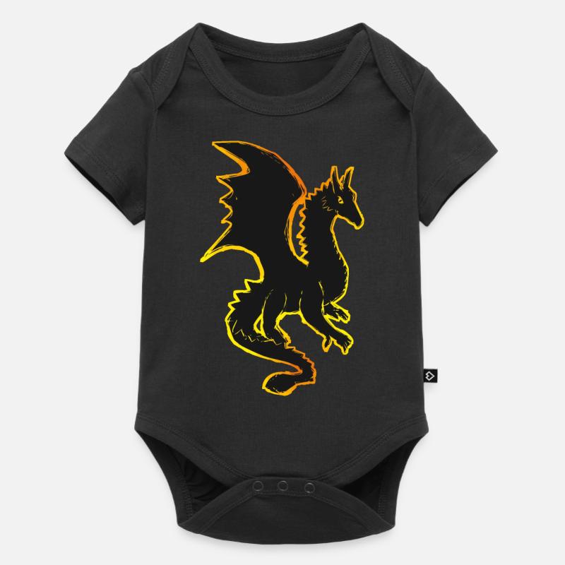 Dragons, Dragons, dragon, draco, Feu, fire - Body à manches courtes Premium Bébé - noir