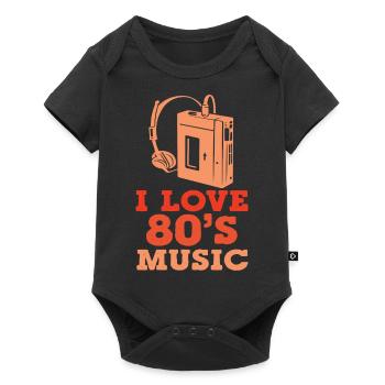 J’adore la musique des années 80 - Body à manches courtes Premium Bébé - noir - Devant