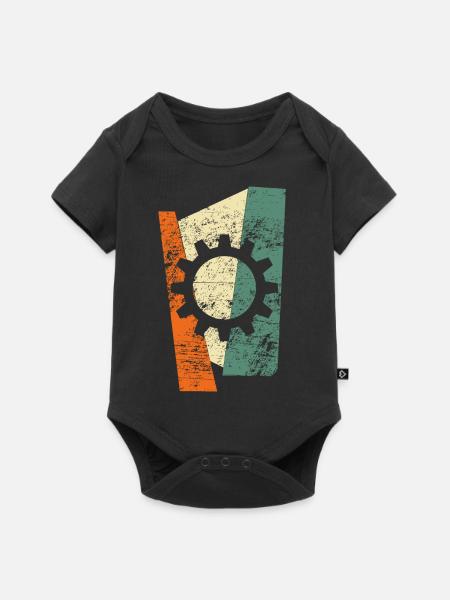 zahnrad - Baby Premium Kurzarmbody - Schwarz