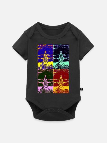 Die Kirche im Dorf - Baby Premium Kurzarmbody - Schwarz