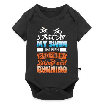Triathlon Motiv für Triathleten - Baby Premium Kurzarmbody - Schwarz - Vorne