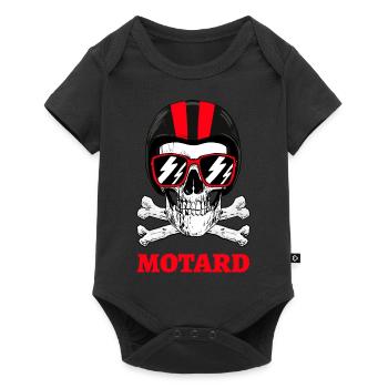 Motard Crâne Humour Lunettes de Soleil - Body à manches courtes Premium Bébé - noir - Devant