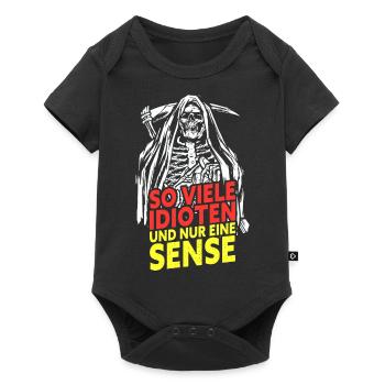 So Viele Idioten Und Nur Eine Sense - Baby Premium Kurzarmbody - Schwarz - Vorne
