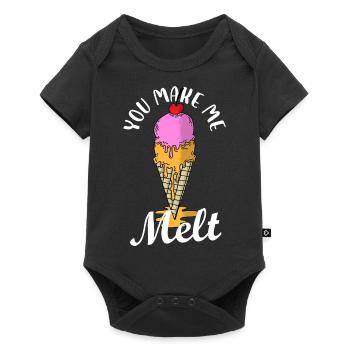 you make me melt Design for a food saying and - Baby Premium short-sleeve bodysuit - black - Front