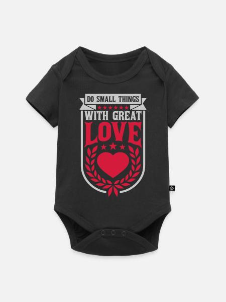 Zitat do small things - Baby Premium Kurzarmbody - Schwarz
