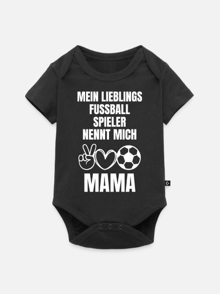 Fußballer Mama Sport Muttertag Geschenk Fußball - Baby Premium Kurzarmbody - Schwarz