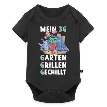 Mein 3G Garten Grillen Gechillt Gärtner Florist - Baby Premium Kurzarmbody - Schwarz - Vorne