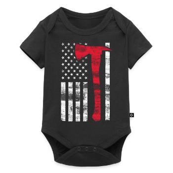 Fireman Axe – Fire Department Patriot Firefighter - Baby Premium Kurzarmbody - Schwarz - Vorne