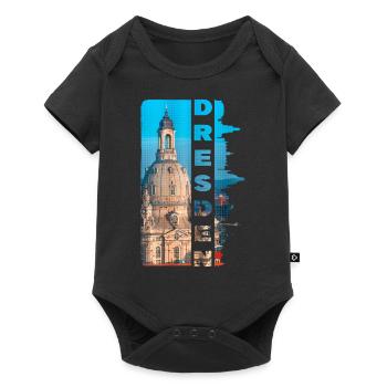 Dresde Allemagne Ville Skyline Accueil Amour - Body à manches courtes Premium Bébé - noir - Devant