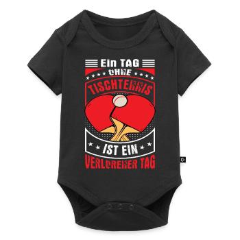 Tischtennis Ein Tag ohne ist ein verlorener Tag - Baby Premium Kurzarmbody - Schwarz - Vorne