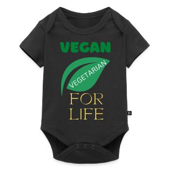 vegan for life , vegan day, - Baby Premium short-sleeve bodysuit - black - Front