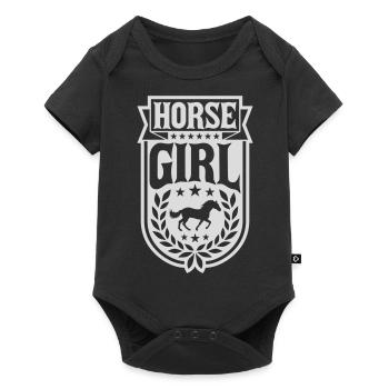 Citation de fille de cheval disant - Body à manches courtes Premium Bébé - noir - Devant