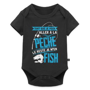 Que Je Peux Aller À La Pêche Le Reste Je M'en Fish - Body à manches courtes Premium Bébé - noir - Devant