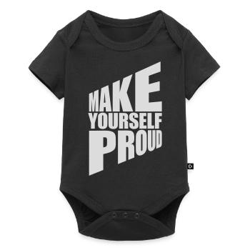 make yourself proud quote - Baby Premium short-sleeve bodysuit - black - Front