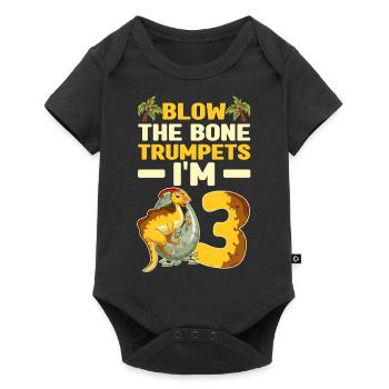 Cadeaux d’anniversaire de dinosaure Enfants | Dinos - Body à manches courtes Premium Bébé - noir - Devant
