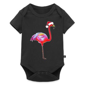 Un autre flamant rose de Noël - Body à manches courtes Premium Bébé - noir - Devant