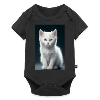 Chaton blanc - Body à manches courtes Premium Bébé - noir - Devant