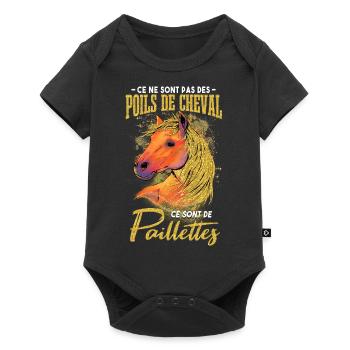 Phrase amusante sur le cheval - Body à manches courtes Premium Bébé - noir - Devant