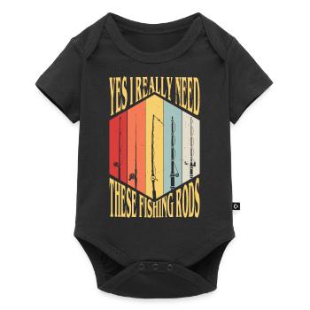 Fisherman Lover Masterbaiter Lifestyle Fishing Rod - Baby Premium short-sleeve bodysuit - black - Front