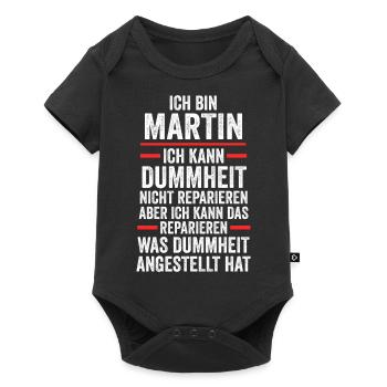Martin - Baby Premium short-sleeve bodysuit - black - Front