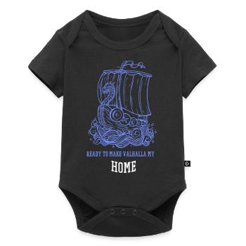 Prêt à faire de Valhalla ma maison Viking Designs - Body à manches courtes Premium Bébé - noir - Devant