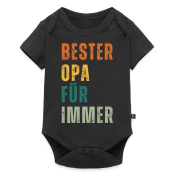 Bester Opa für immer – Vintage Design - Baby Premium Kurzarmbody - Schwarz - Vorne