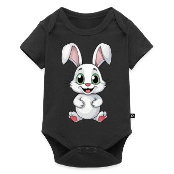 Funny cute bunny - Baby Premium short-sleeve bodysuit - black - Front