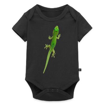 Grüner Gecko - Baby Premium Kurzarmbody - Schwarz - Vorne