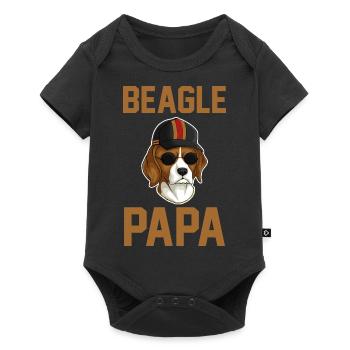 Dog Beagle Papa - Baby Premium short-sleeve bodysuit - black - Front