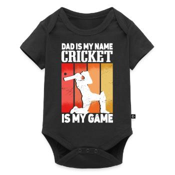 Dad Is My Name Cricket Is My Game - Baby Premium short-sleeve bodysuit - black - Front