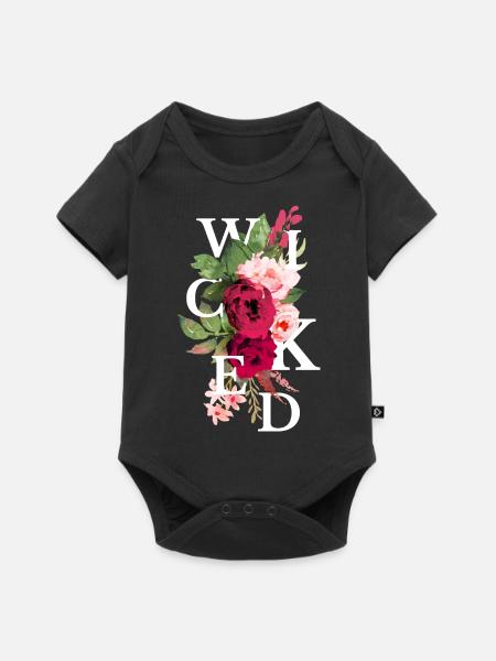 Böse Blumen - Baby Premium Kurzarmbody - Schwarz