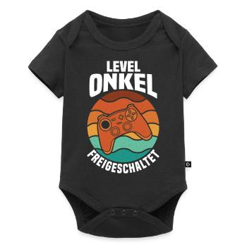 Patenonkel Gaming Zocker Gamer Onkel - Baby Premium Kurzarmbody - Schwarz - Vorne