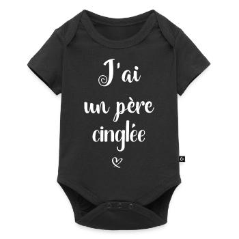 J ai un père cinglée - Body à manches courtes Premium Bébé - noir - Devant