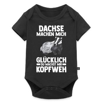 Tiermotiv Dachs - Baby Premium Kurzarmbody - Schwarz - Vorne