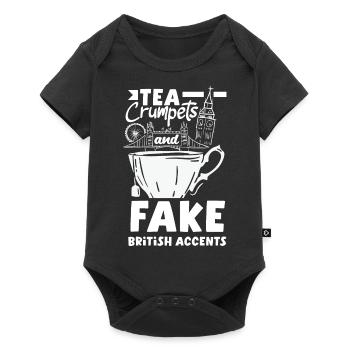 Tea Crumpets et faux accents britanniques - Body à manches courtes Premium Bébé - noir - Devant