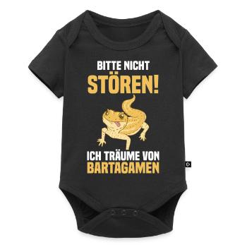 Reptilien Bartagame Bartagamen - Baby Premium Kurzarmbody - Schwarz - Vorne
